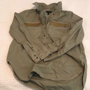 Jcrew army tunic with gold beading